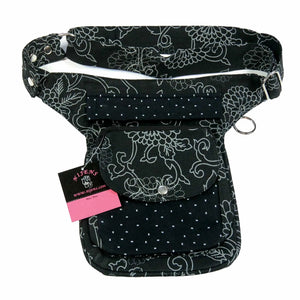 Nijens Gassi-Tasche Hundetasche Stoff Hannover Black Flowers R-607