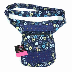 Nijens Gassi-Tasche S-XXXL für Hunde Leckerlibeutel Bunte Pfotenabdrucken