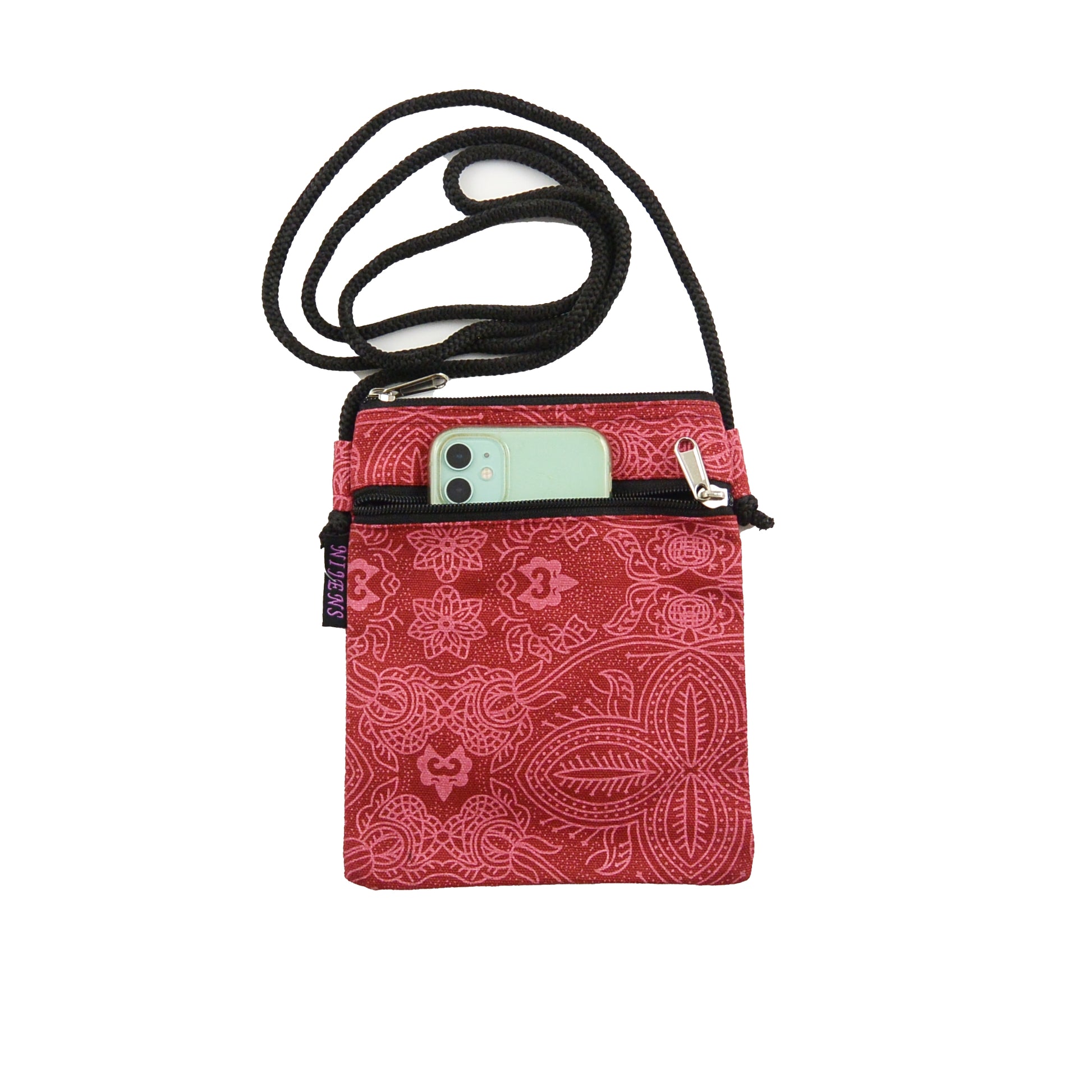 Nijens Handy-Tasche Kleine Tasche aus Canvas in Rot Om-Print 2