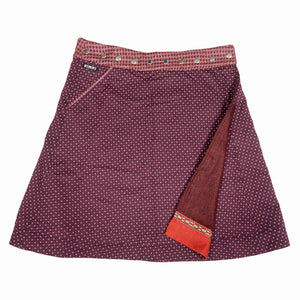 Wenderock XL Winterrock in leichter A-Form aus Baumwolle in Rot NIJENS