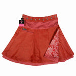 Wrap Skirt Nijens Extravagante Schnitte High-Fashion Kombinationswunder aus Wolle/Baumwolle Wenderock Rot Blumenmuster Bild
