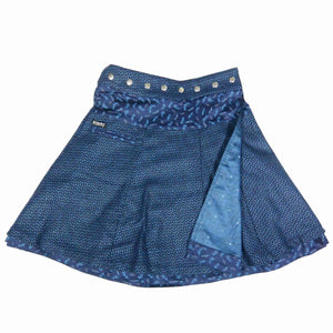 Nijens Wickelrock Damen Winterrock Tweed Wolle Indigo
