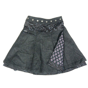 Rock NJ-Soufflé Tweed Long 76 Schwarz - NIJENS
