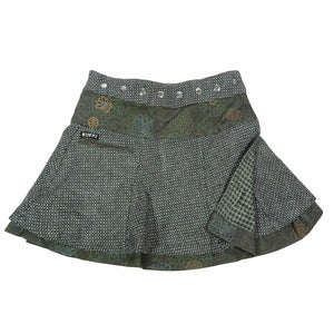 Nijens Minirock Wickelrock aus Wolle Olive
