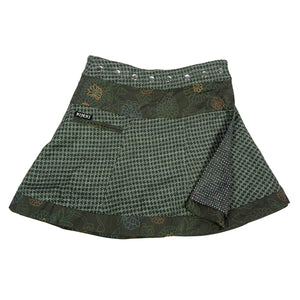 Nijens Minirock Wickelrock aus Wolle Olive