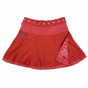 Nijens Minirock NJ-Soufflé Tweed Short-38 Wickelrock Rot
