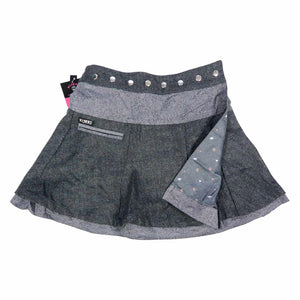 Nijens Minirock Wickelrock Wolle Grau