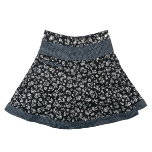 Wenderock Winterrock aus Baumwolle Blumen Motive Schwarz-Weiß Nijens Shop