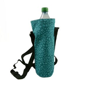 Nijens Flaschen Tasche (Stoff Pfötchen Motive Türkis), Flasche-Beutel