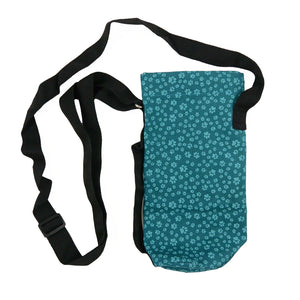 Nijens Flaschen Tasche (Stoff Pfötchen Motive Türkis)