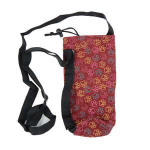 Nijens Flaschen Tasche (Stoff Pfoten Motive Rot-Orange) 2